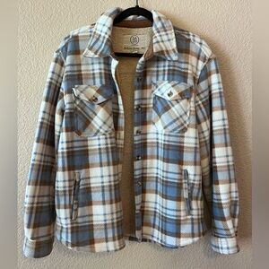 Vegan Fleece-Lined Insulated Plaid Shacket, Size Small